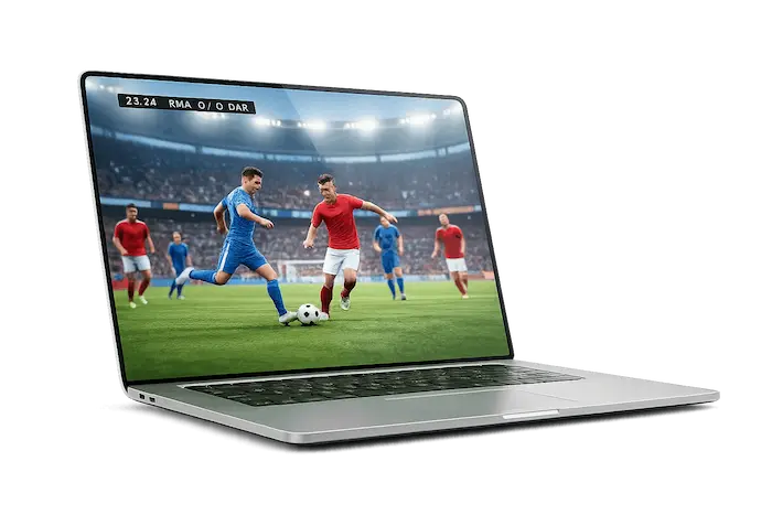 Yacine TV para Windows en laptop